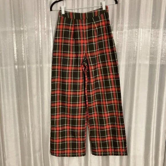 tartan high waisted wide leg pants - Picture 2 of 10